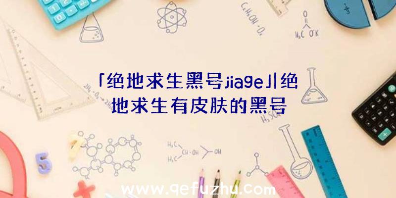 「绝地求生黑号jiage」|绝地求生有皮肤的黑号